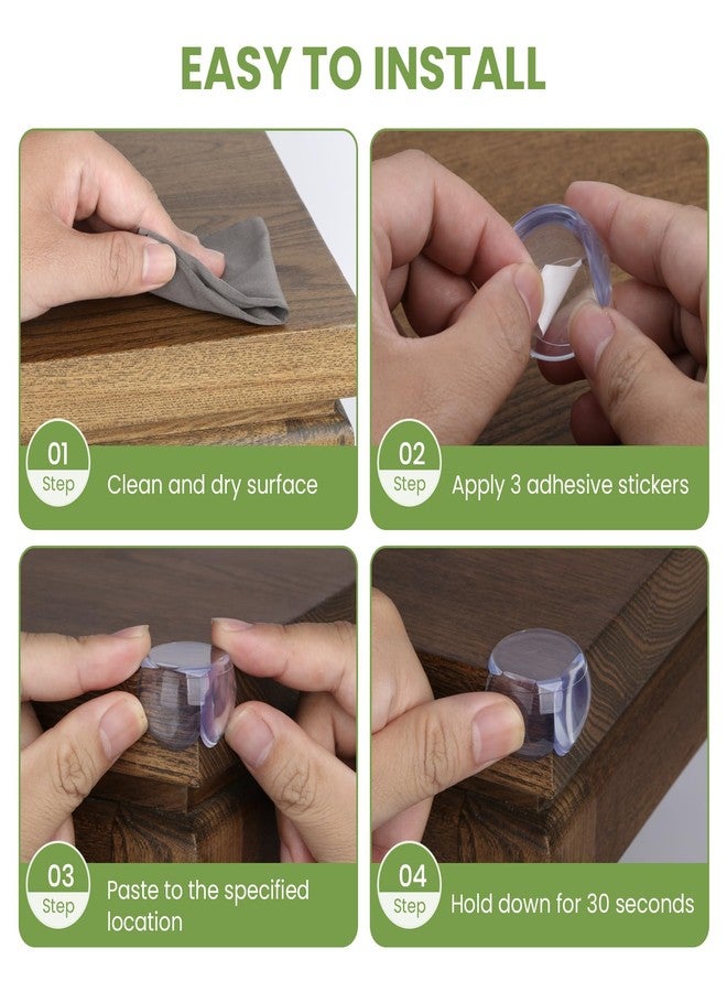 Srnede Corner Protectors Baby Proof 16Pack Clear Furniture Corner Guards Non‑Toxic Baby Proofing Safety Bumpers for Tables Cabinets Easy Peel Stick Installation Furniture Edge Protection - Image 2