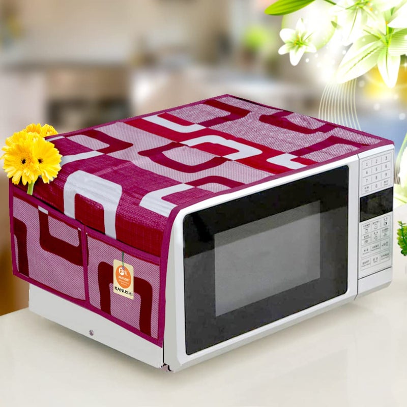 KANUSHI Industries® Microwave/Oven Top Cover with 4 Utility Pockets (VAR2-MICRO-MAROON-BOX-01) - Image 5