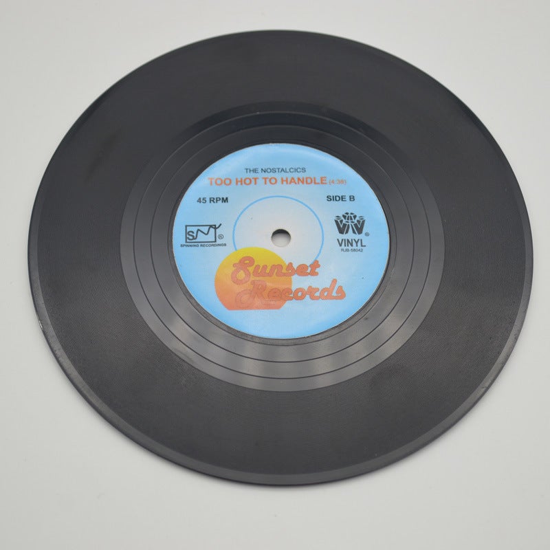 Vintage Vinyl Record Coasters, Non-Slip, Heat-Resistant Style one (OPP bag) 