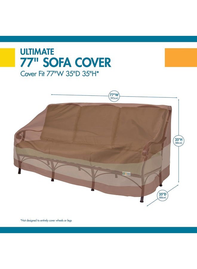 Duck Covers Ultimate Waterproof Patio Sofa Cover, Outdoor Couch Cover with All Weather Protection, Patio Furniture Covers with Attachment Strap, 79W x 37D x 35H inch, Mocha Cappuccino - Image 3