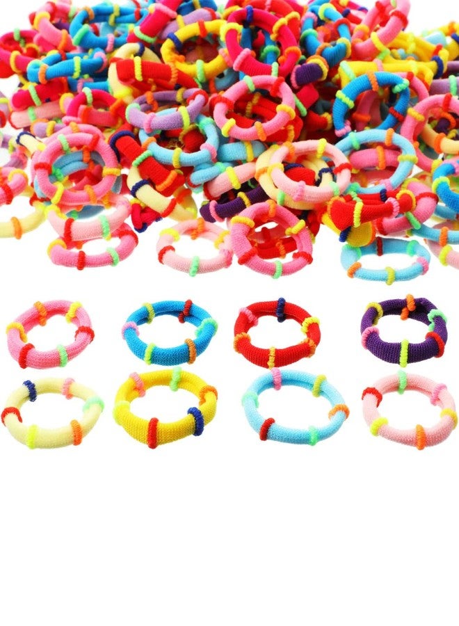 OOMPHelicious Jewellery Combo of 50 Multicolor Fabric Elastic Small Rubber Band Ponytail Holders For Kids Girls Toddlers - Image 4