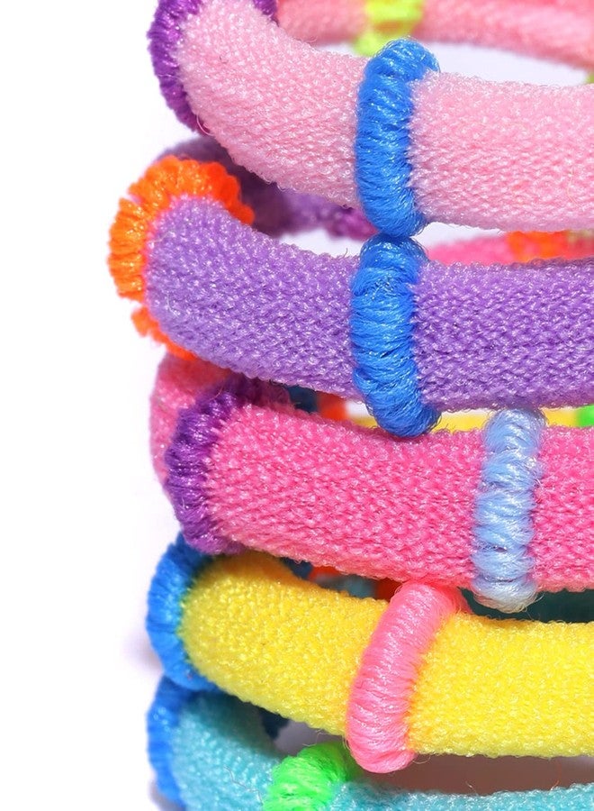 OOMPHelicious Jewellery Combo of 50 Multicolor Fabric Elastic Small Rubber Band Ponytail Holders For Kids Girls Toddlers - Image 5