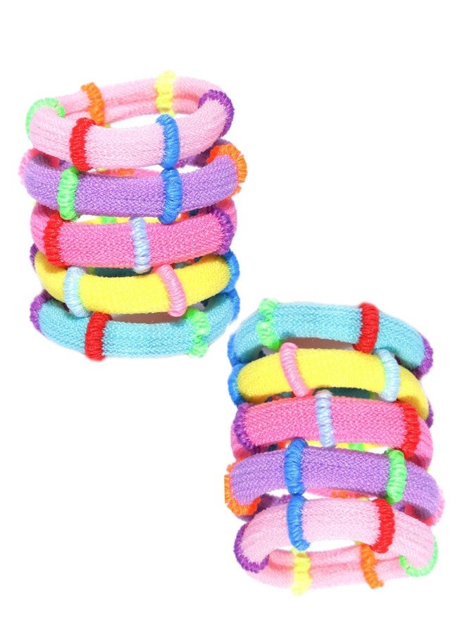OOMPHelicious Jewellery Combo of 50 Multicolor Fabric Elastic Small Rubber Band Ponytail Holders For Kids Girls Toddlers - Image 3