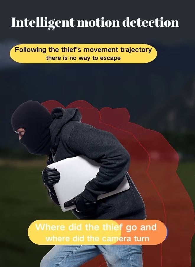 JAJEEK Solar Powered 4G Dual Lens Outdoor Security Camera with Night Vision, Dual Light Source, 360° Panoramic View, Motion Detection, Mobile App Remote Access, Wireless Surveillance - Image 4