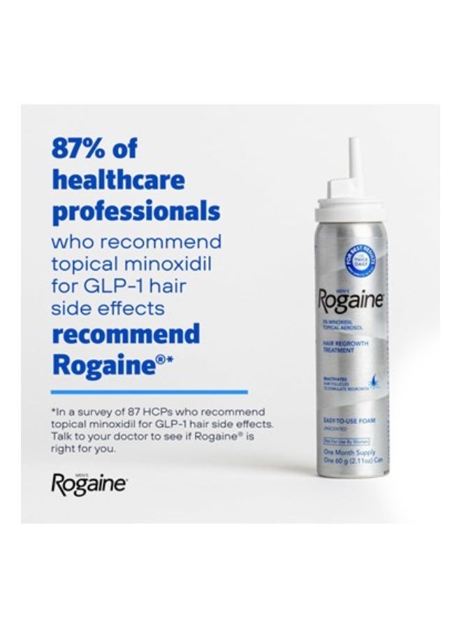Rogaine Hair Regrowth Foam, Topical Hair Loss Treatment for Men, Regrow Fuller, Thicker Hair, Unscented, Aerosol, 3-Month Supply - Image 3