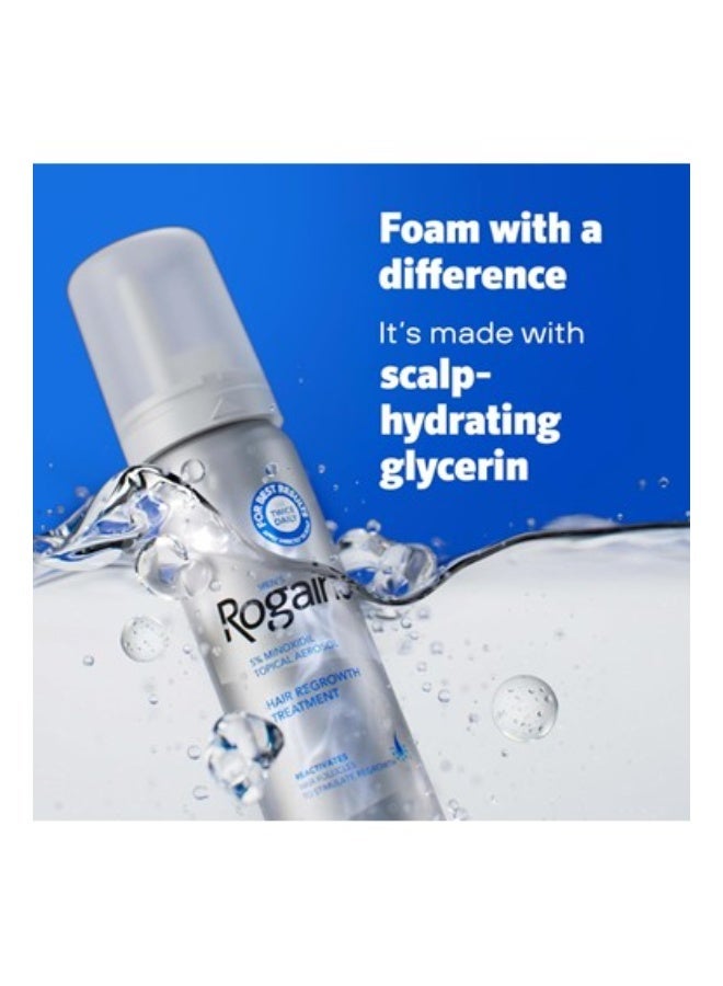 Rogaine Hair Regrowth Foam, Topical Hair Loss Treatment for Men, Regrow Fuller, Thicker Hair, Unscented, Aerosol, 3-Month Supply - Image 2
