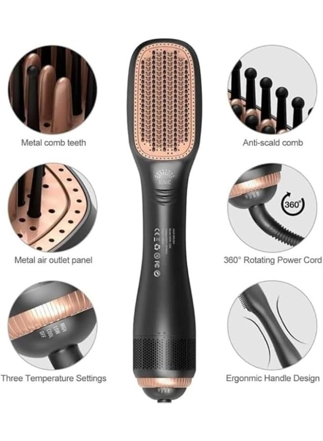 Professional 2-in-1 Hair Styling Brush – Hot Air Dryer & Straightener with Ionic Technology, Fast Heating Hair Styler for Smooth, Frizz-Free Hair - Image 5