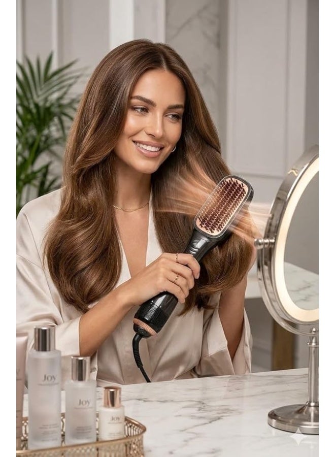 Professional 2-in-1 Hair Styling Brush – Hot Air Dryer & Straightener with Ionic Technology, Fast Heating Hair Styler for Smooth, Frizz-Free Hair - Image 4