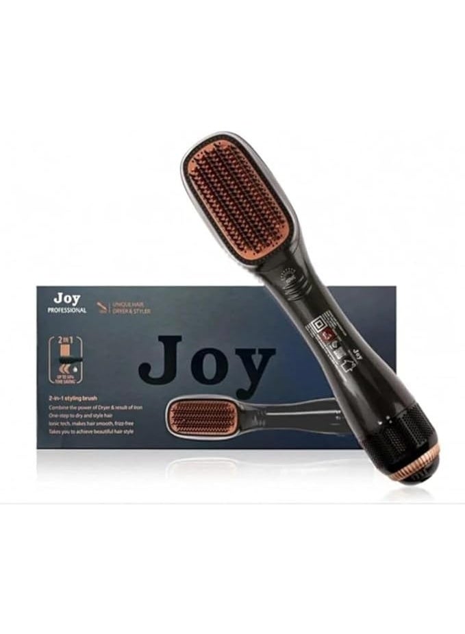 Professional 2-in-1 Hair Styling Brush – Hot Air Dryer & Straightener with Ionic Technology, Fast Heating Hair Styler for Smooth, Frizz-Free Hair - Image 1
