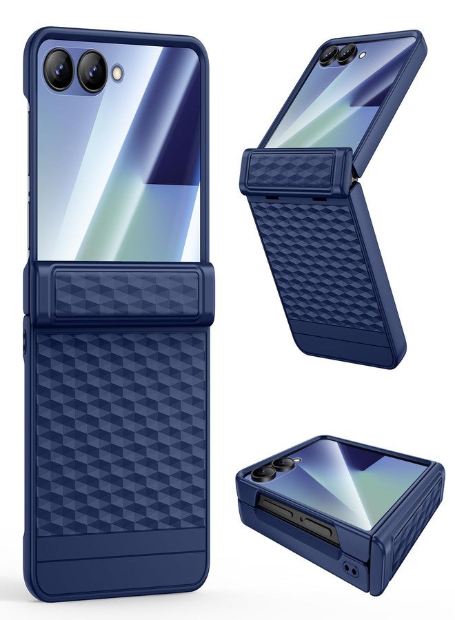 Vego for Galaxy Z Flip 7 Case, for Samsung-Flip-7 Case with Hinge Protection & Tempered Glass Screen Protector, Slim Anti-Scratch Protective Support Wireless Charging Cover for Samsung Z Flip 7 - Blue - Image 1