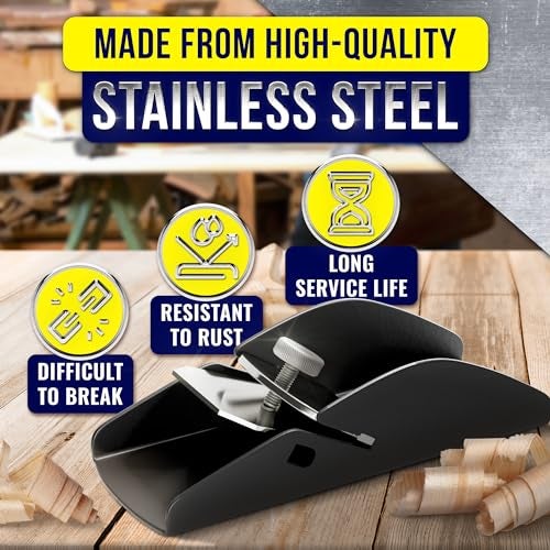 NADOBA 3.38"x1.18"x0.78" Hand Planer for Wood – Wood Planer Hand Tool, Stainless Steel, Sharp Blade Adjustment, Durable Bottom, Ergonomic Design – Easy to Assemble, Prevents Hurting, for Home & Workshop - Image 4