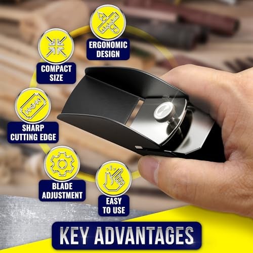 NADOBA 3.38"x1.18"x0.78" Hand Planer for Wood – Wood Planer Hand Tool, Stainless Steel, Sharp Blade Adjustment, Durable Bottom, Ergonomic Design – Easy to Assemble, Prevents Hurting, for Home & Workshop - Image 3