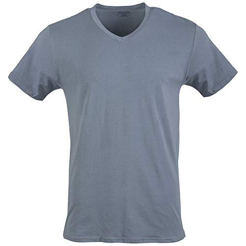 Gildan Men's Cotton Stretch T-Shirts, Multipack, White/Black Soot/Grey Flannel (V-Neck 3-Pack), X-Large - Image 3