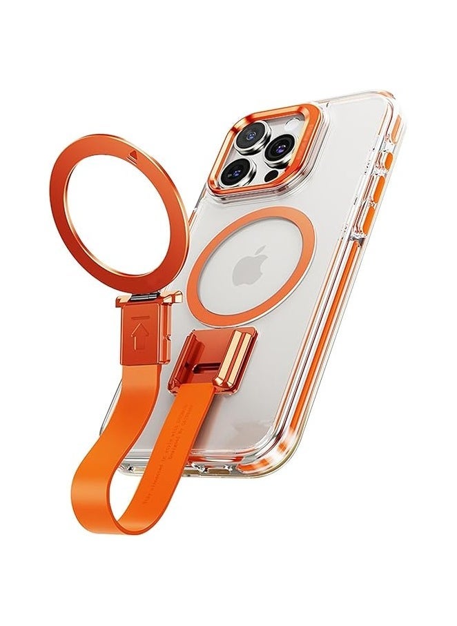 general Case Compatible with iPhone 16 Pro Max 2024, Transparent Case with Detachable Finger Strap, Support [Mag-Safe Compatible] Shockproof Airbag Design - Image 1