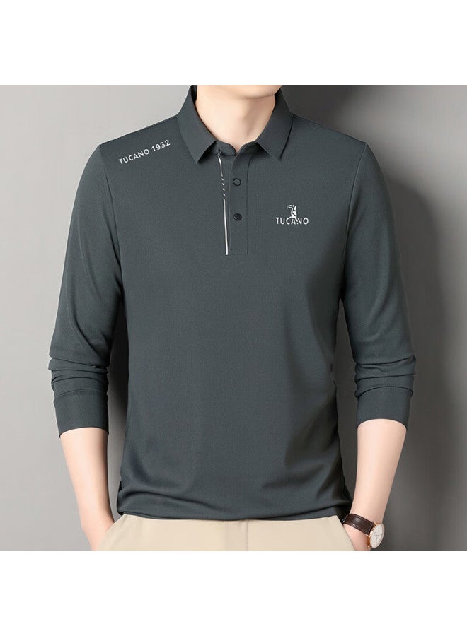 Tucano Men's Long Sleeve Polo Shirt Casual Business Classic Versatile Top Spring Autumn