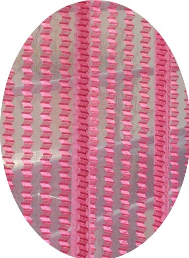 YUKANY Zig Zac Tissue Transparent Plain Net Sheer Door & Windows Grommets Curtains | Parda | Pack of 2 (Rani Pink, 4 x 7 ft) - Image 5