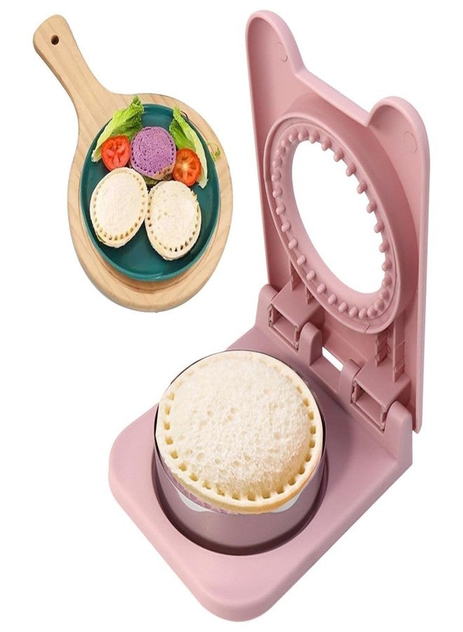 Akshify Sandwich Cutter and Sealer Stainless Steel Round Uncrustables Maker Crustless Bread Pocket Press for Kids Lunchbox Bento Box School Snacks Multicolor Easy Grip Design (Pack of 1) - Image 1