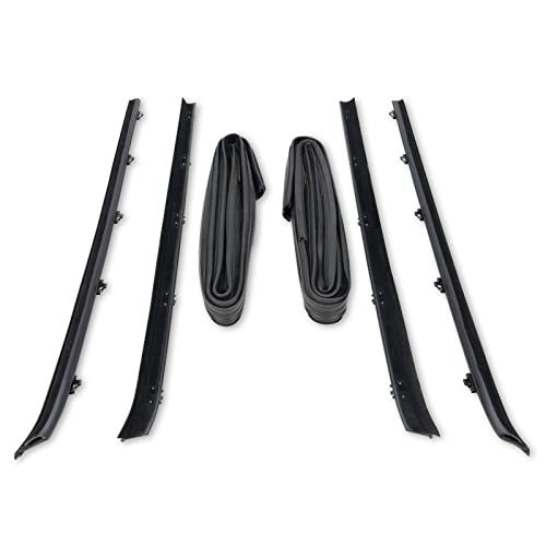 WEILEITE Front Door Window Channel Felt Trim Seal Weather Stripping Kit Compatible with GMC C1500 C2500 C3500 K1500 K2500 K3500 Suburban Jimmy Chevy C10 C20 C30 K5 K10 K20 K30 Blazer Suburban Truck