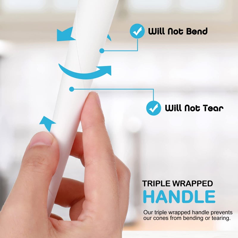 Marspark Cotton Candy Cones Striped White Cotton Candy Sticks Paper Cotton Candy Floss Sugar Cane Sticks Colorful Cotton Candy Cones for Cotton Candy Making Accessories Party Supplies (100) - Image 4