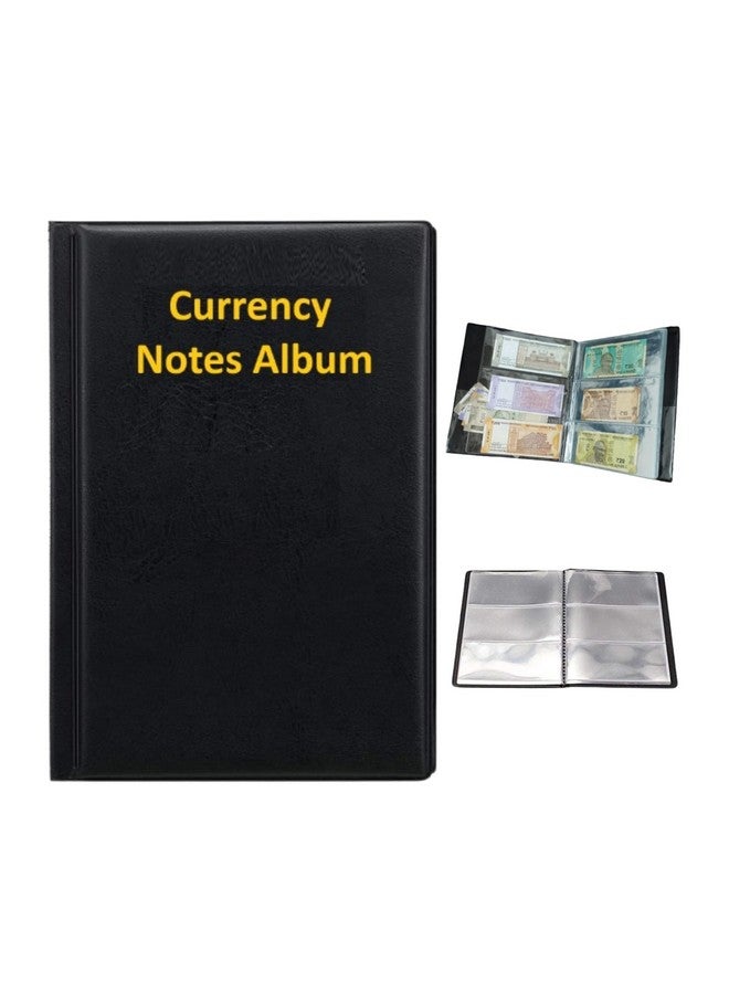 ANG Currency Album for Notes (90 Pockets) - Faux Leather Cover Currency Note Collection Album - Fits Big Currency Notes (Black) - Image 1