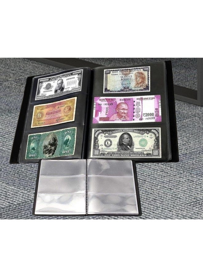 ANG Currency Album for Notes (90 Pockets) - Faux Leather Cover Currency Note Collection Album - Fits Big Currency Notes (Black) - Image 2