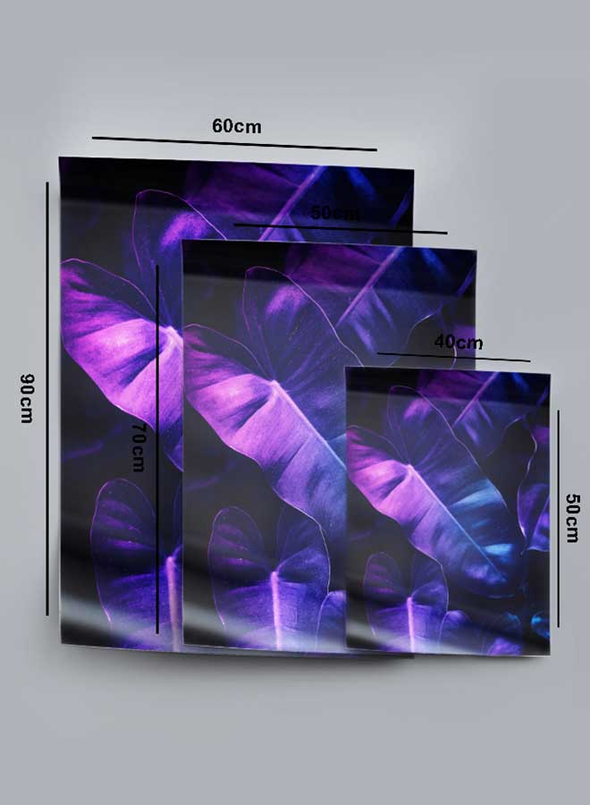LOWHA Poster Painting Art With Four Separate Pieces Of Double-Sided Stickers Leaves In Neon Lights For Home Bedroom Living Room And Office Decor  - Image 4
