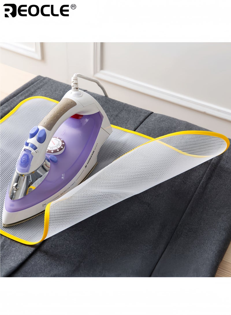 ريوكل 3 قطع من وسادة كي مقاومة للحرارة، تحمي الملابس أثناء الكي دون الحاجة إلى كهرباء، مصنوعة من شبكة بوليستر متينة مقاومة للاحتراق، سهلة الحمل والتنظيف، مثالية للعناية بأقمشة الملابس - Image 4