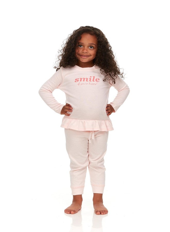 Cudlie 5-Pack Toddler Girl Long Sleeve Shirt - Basic Baby Tees, Blouses, Tops - Solid Striped & Ruffled Tshirts, 4T - Image 5