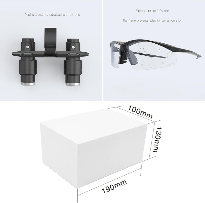Magnifying Glass Binocular Embedded Magnifier Flip Upwards Magnifying Glass Goggle 2.5X 420Mm Optical Glass Loupe, - Image 5