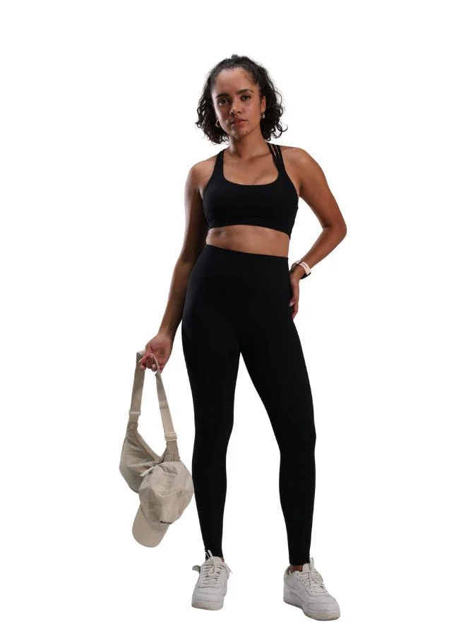 موهوكي موهوكي حمالة صدر رياضية Active Triple Line Crossback Bra - أسود