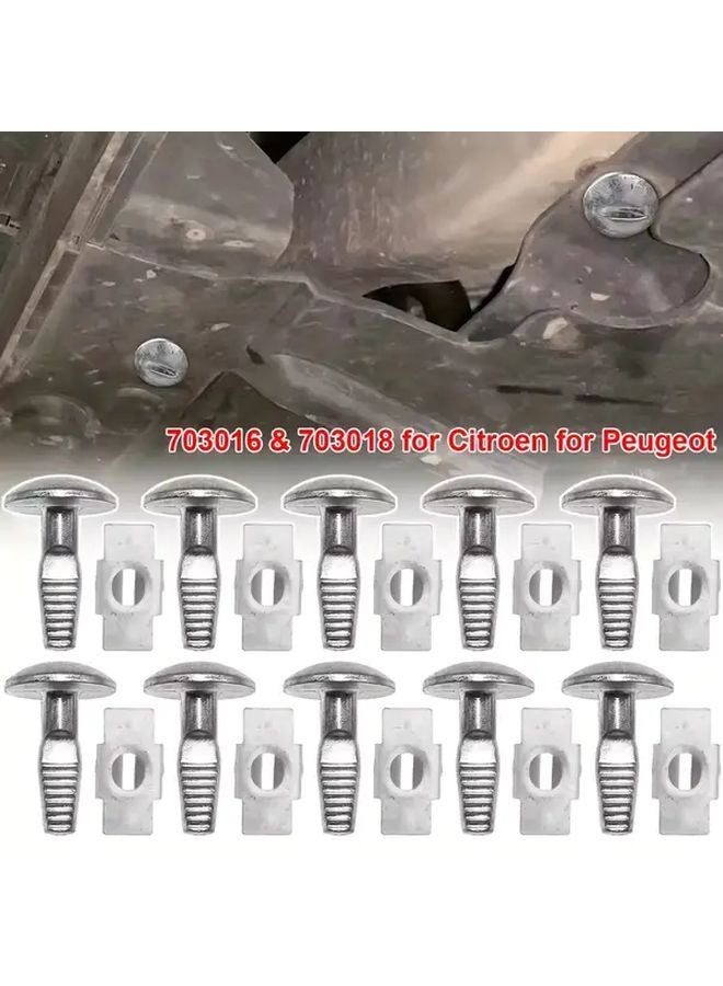 5 Sets 10 Pcs Engine Oil Pan Gasket Clips Durable Iron Mounting Bolts Secure Compartment Closure - Image 1