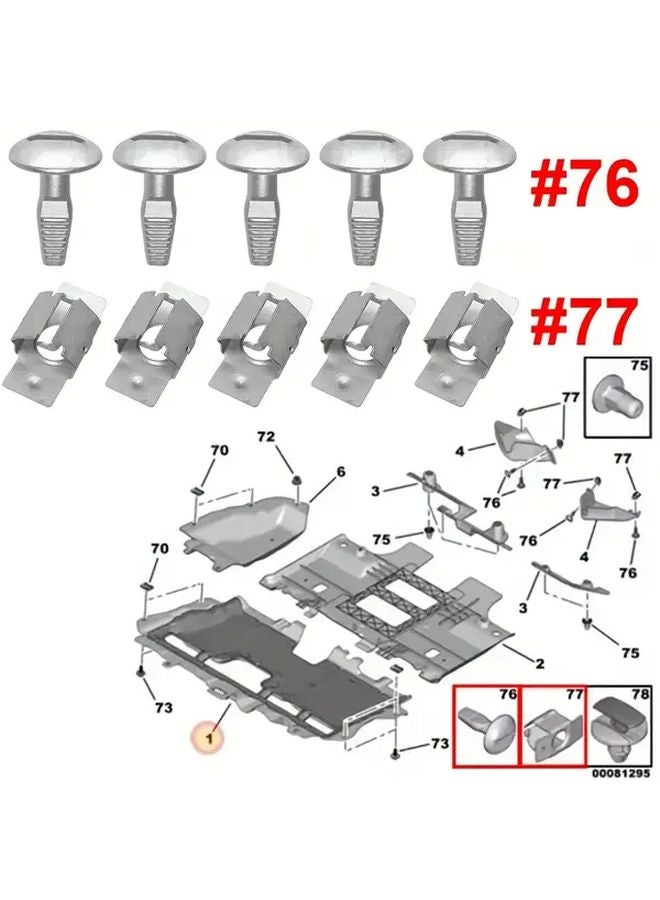 5 Sets 10 Pcs Engine Oil Pan Gasket Clips Durable Iron Mounting Bolts Secure Compartment Closure - Image 4