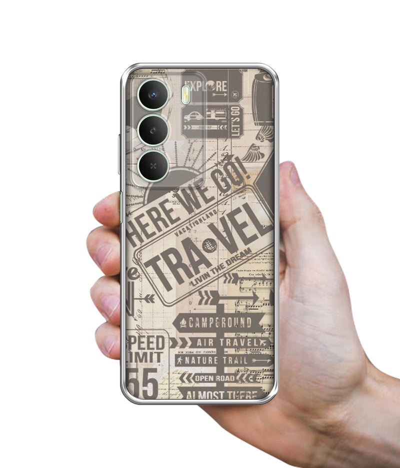 Casotec Travel Design Printed Silicon Soft TPU Back Case Cover for Realme C73 5G / C75 4G / C75 5G / Narzo 80 Lite 5G - Image 3