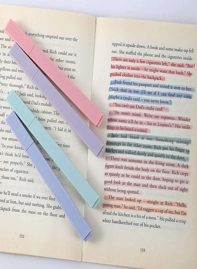 2HEET Aesthetics Highlighter Marker Kawaii Stationary Pen Bible Highlighters and Pens No Bleed Mild Soft Chisel Tip Pastel Markers for Students School (Muticolor, Pack Of 6) - Image 3