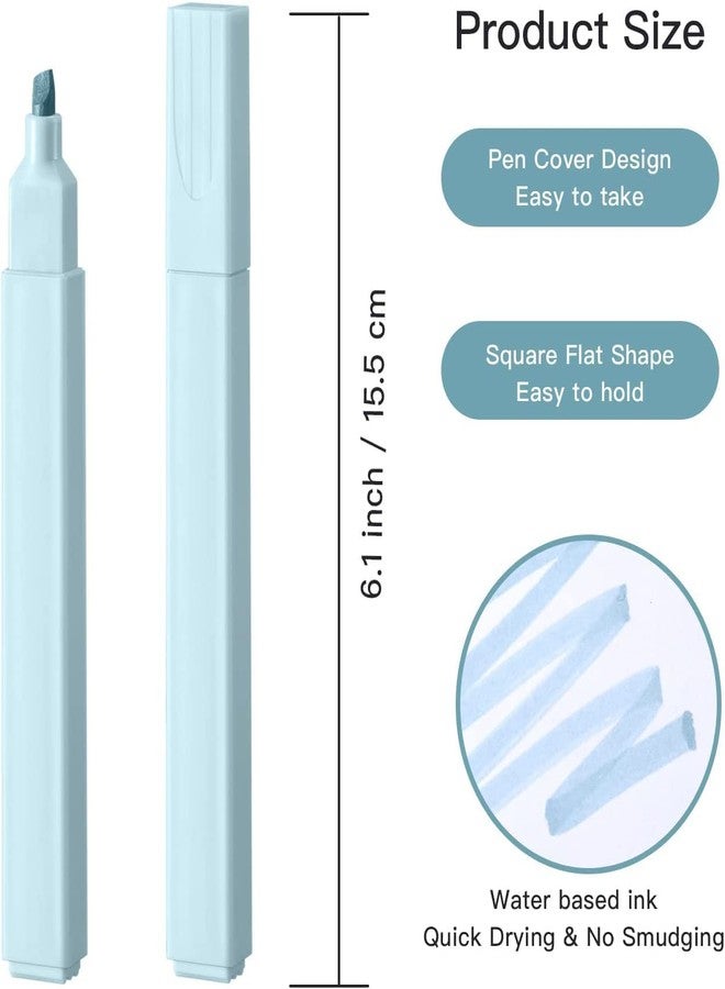 2HEET Aesthetics Highlighter Marker Kawaii Stationary Pen Bible Highlighters and Pens No Bleed Mild Soft Chisel Tip Pastel Markers for Students School (Muticolor, Pack Of 6) - Image 4