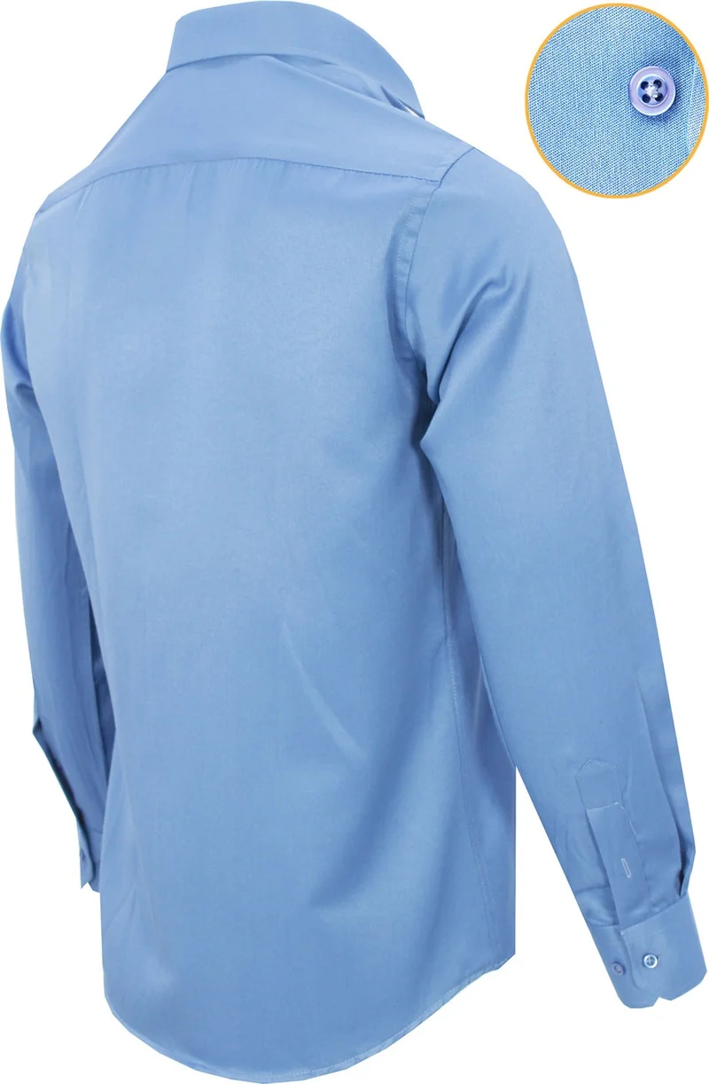 فاريتا Indigo Long Sleeve Plain Cotton Slim Fit Men's Shirt