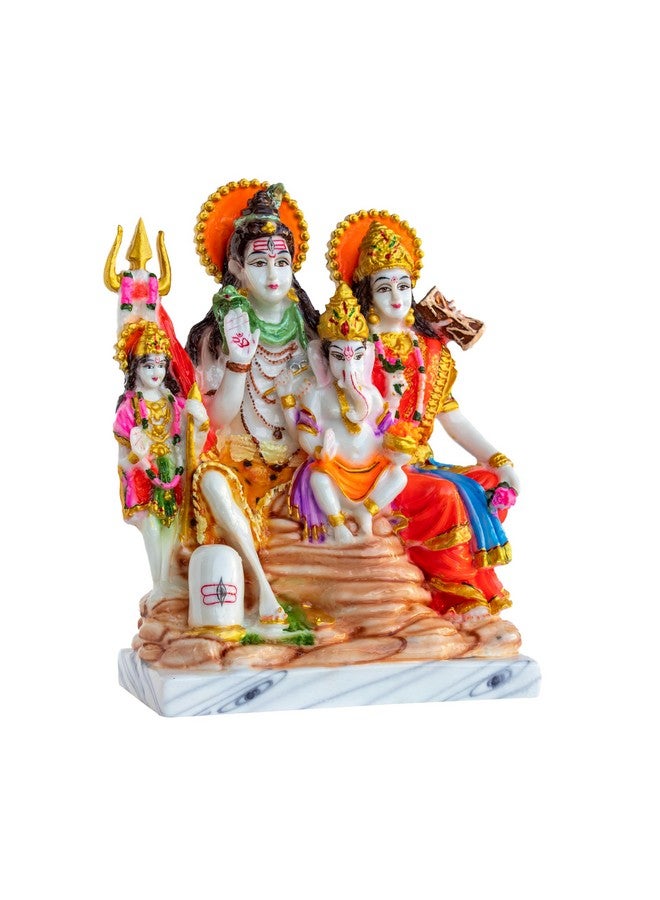 FABZONE Marble Dust Lord Shiv Parivar Idol Shiv Family Statue, Multicolor, 12.5 Inches, 1 Piece - Image 2