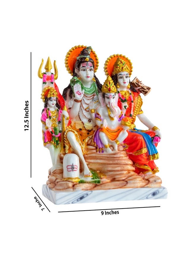 FABZONE Marble Dust Lord Shiv Parivar Idol Shiv Family Statue, Multicolor, 12.5 Inches, 1 Piece - Image 5