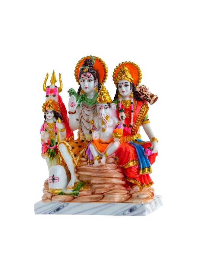 FABZONE Marble Dust Lord Shiv Parivar Idol Shiv Family Statue, Multicolor, 12.5 Inches, 1 Piece - Image 3