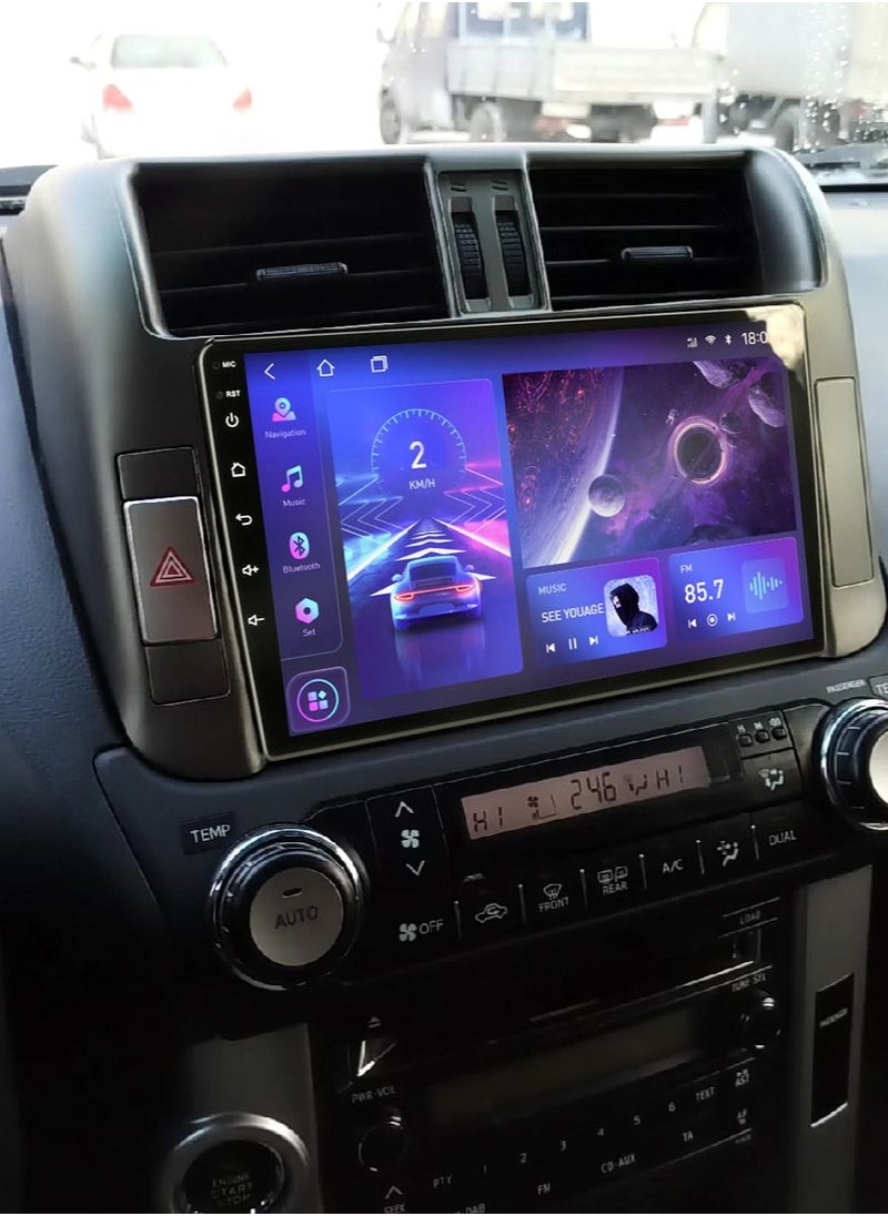 Toyota Prado 2010 2011 2012 2013 Android Screen 4GB RAM Support Apple Carplay Android Auto Wireless QLED Touch Screen DSP Bluetooth AHD Camera Included SIM Card Support Fast Interface