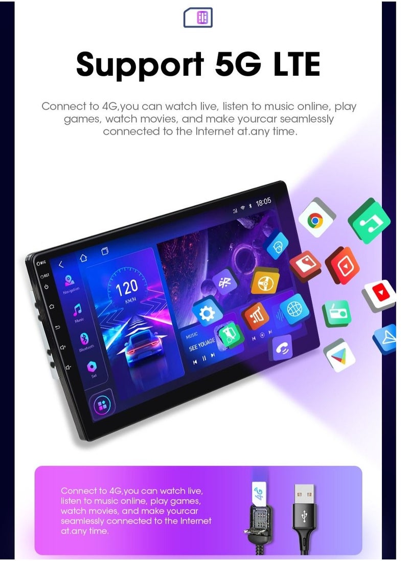 Toyota Prado 2010 2011 2012 2013 Android Screen 4GB RAM Support Apple Carplay Android Auto Wireless QLED Touch Screen DSP Bluetooth AHD Camera Included SIM Card Support Fast Interface