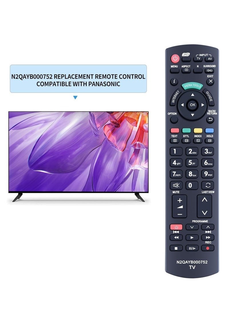 JAJEEK - Remote Control Model N2QAYB000752 – Replacement for Panasonic Viera LCD & LED TVs – Compatible with TX-32LX62F, TX-32LX63F, TX-P42XT50E, TX-P46GT30E, TX-P46GTF32, TX-P46GTF32J, TX-P46GTN33, TX-P46GTS31 - Image 1