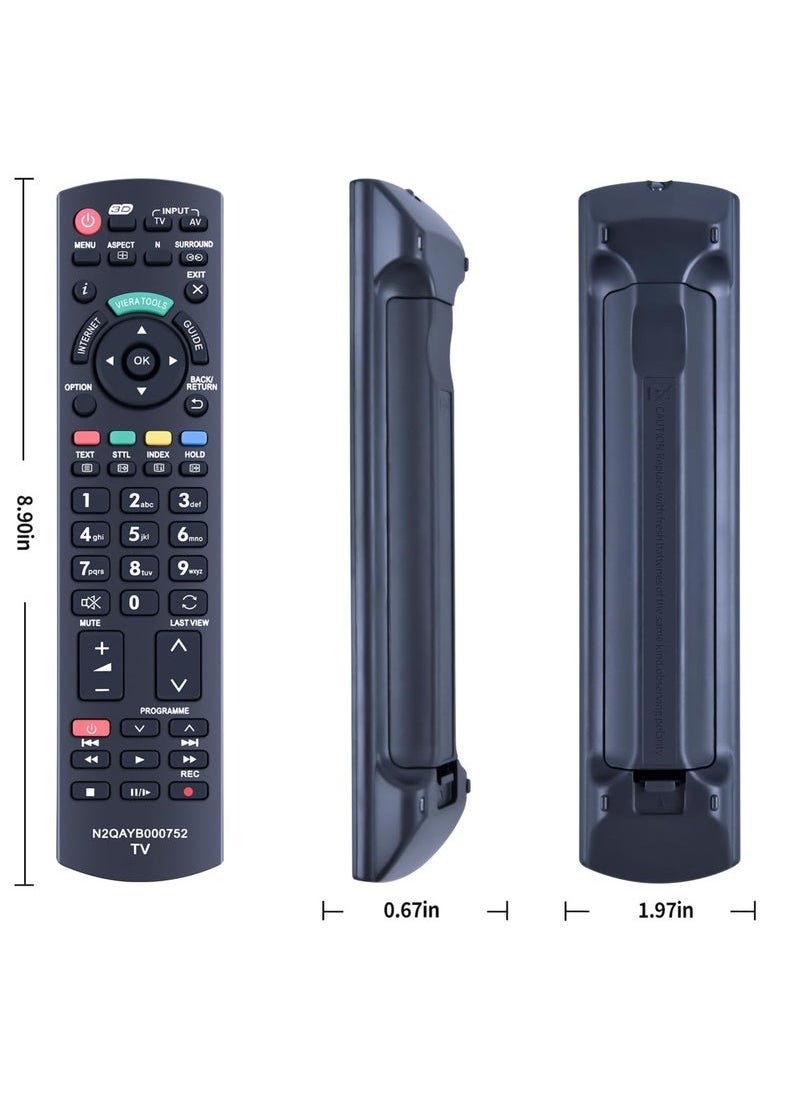 JAJEEK - Remote Control Model N2QAYB000752 – Replacement for Panasonic Viera LCD & LED TVs – Compatible with TX-32LX62F, TX-32LX63F, TX-P42XT50E, TX-P46GT30E, TX-P46GTF32, TX-P46GTF32J, TX-P46GTN33, TX-P46GTS31 - Image 1