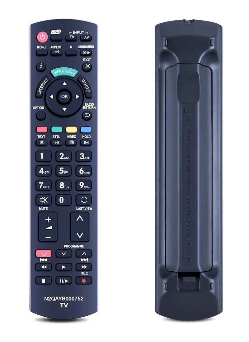 JAJEEK - Remote Control Model N2QAYB000752 – Replacement for Panasonic Viera LCD & LED TVs – Compatible with TX-32LX62F, TX-32LX63F, TX-P42XT50E, TX-P46GT30E, TX-P46GTF32, TX-P46GTF32J, TX-P46GTN33, TX-P46GTS31 - Image 1