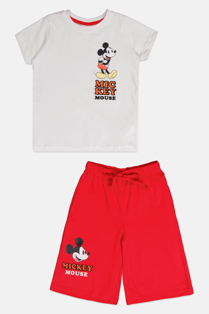 Disney طقم تي شيرت وشورت قصير الأكمام للأطفال الأولاد من ميكي وأصدقائه، متعدد الألوان - Image 3