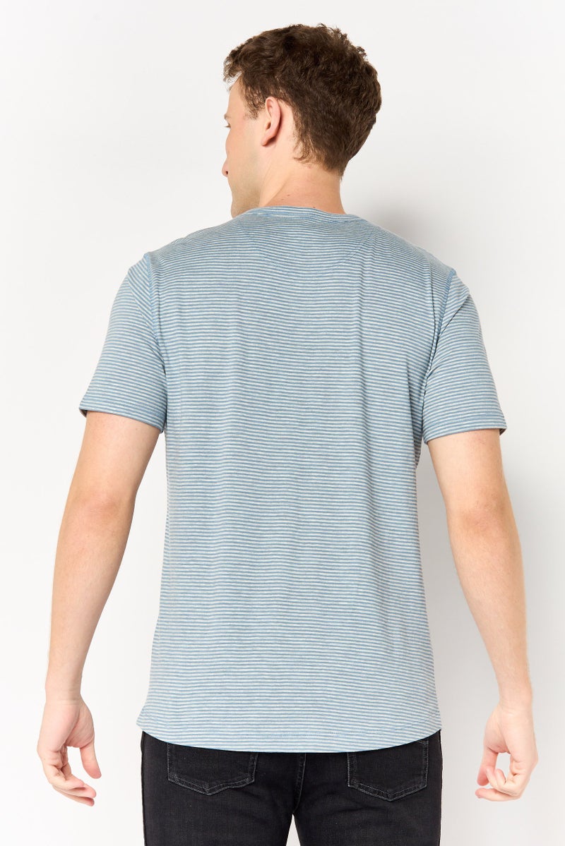 Project Essentials Men Crew Neck Short Sleeve Stripe T-Shirt, Multicolor - Image 3