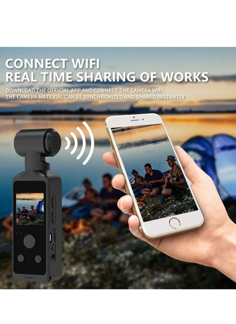 AROAQ - 4K 1080P Pocket Camcorder, 270 Degree Rotatable Wifi Mini Sports Camera, Portable HD LCD Screen Motion Camera, Compact And Lightweight Small Video Recording Camera, (1pc, Black) - Image 1