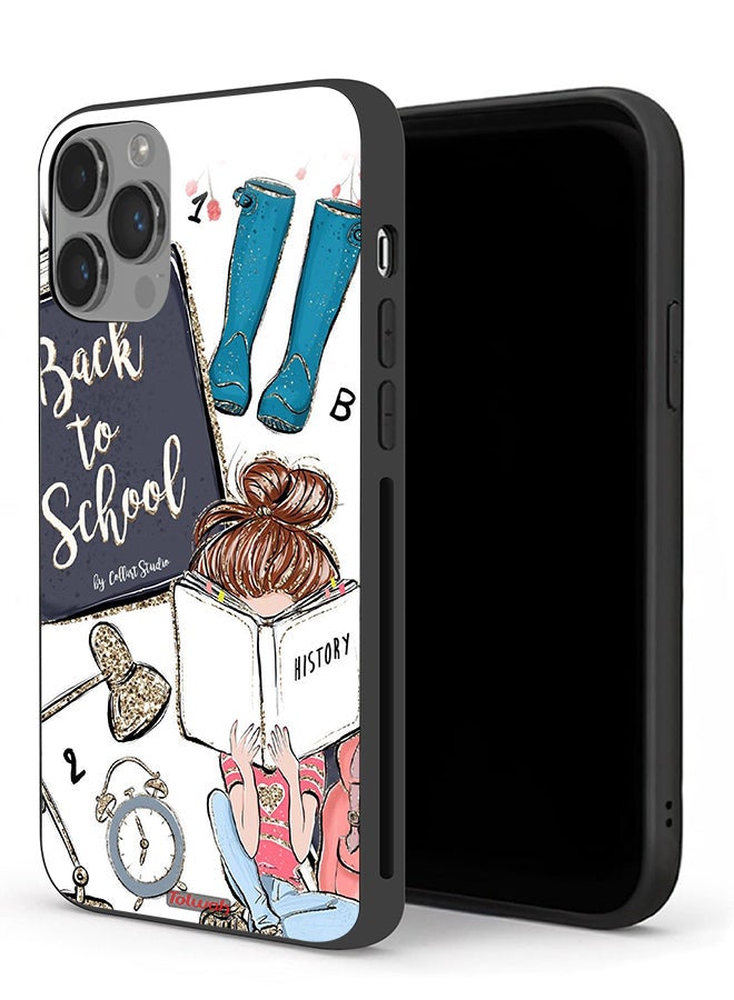Tolwak Apple iPhone 14 Pro Max Protective Case Back To School Girl Reading History - Image 1