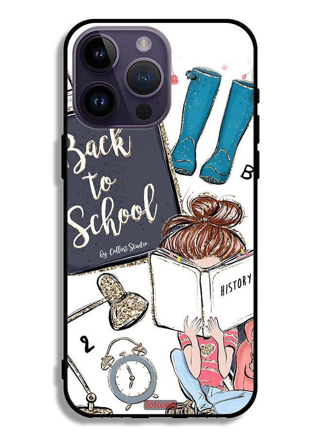 Tolwak Apple iPhone 14 Pro Max Protective Case Back To School Girl Reading History - Image 2