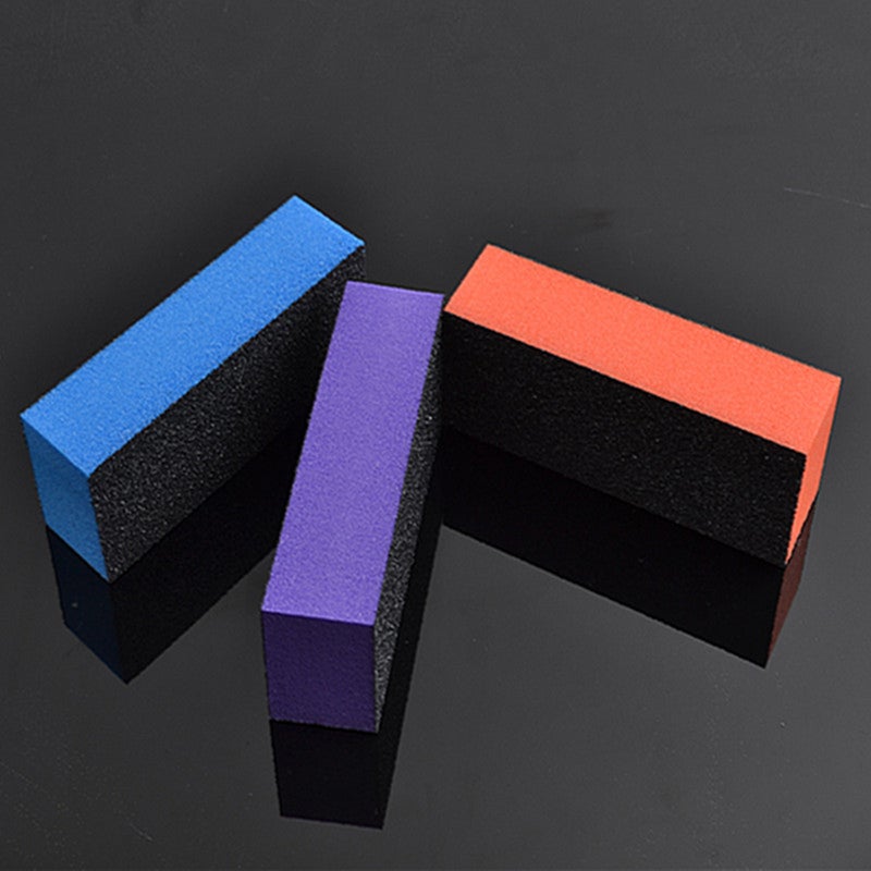 10 pcs Three Sided Nail Files Useful Sponge Nail Files Practical Manicure Tools Nail Art Supplies for Women Female (Mixed Color) - Image 1